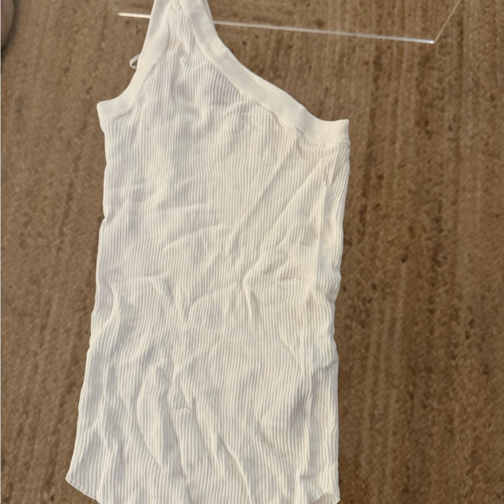 Zara White Ribbed Tank Top